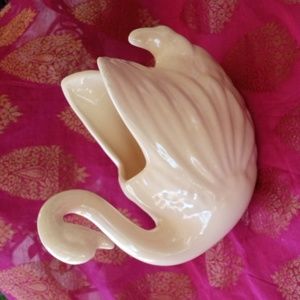 Vintage Swan Planter  Glazed Ceramic  Shabby Chic